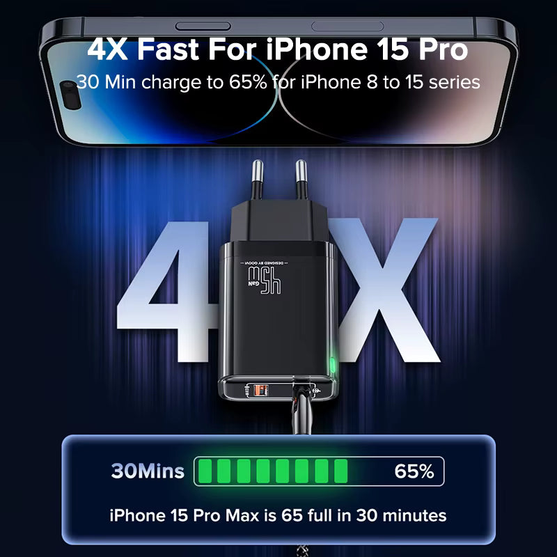 QOOVI 45W/65W GaN USB-C PD Fast Charger