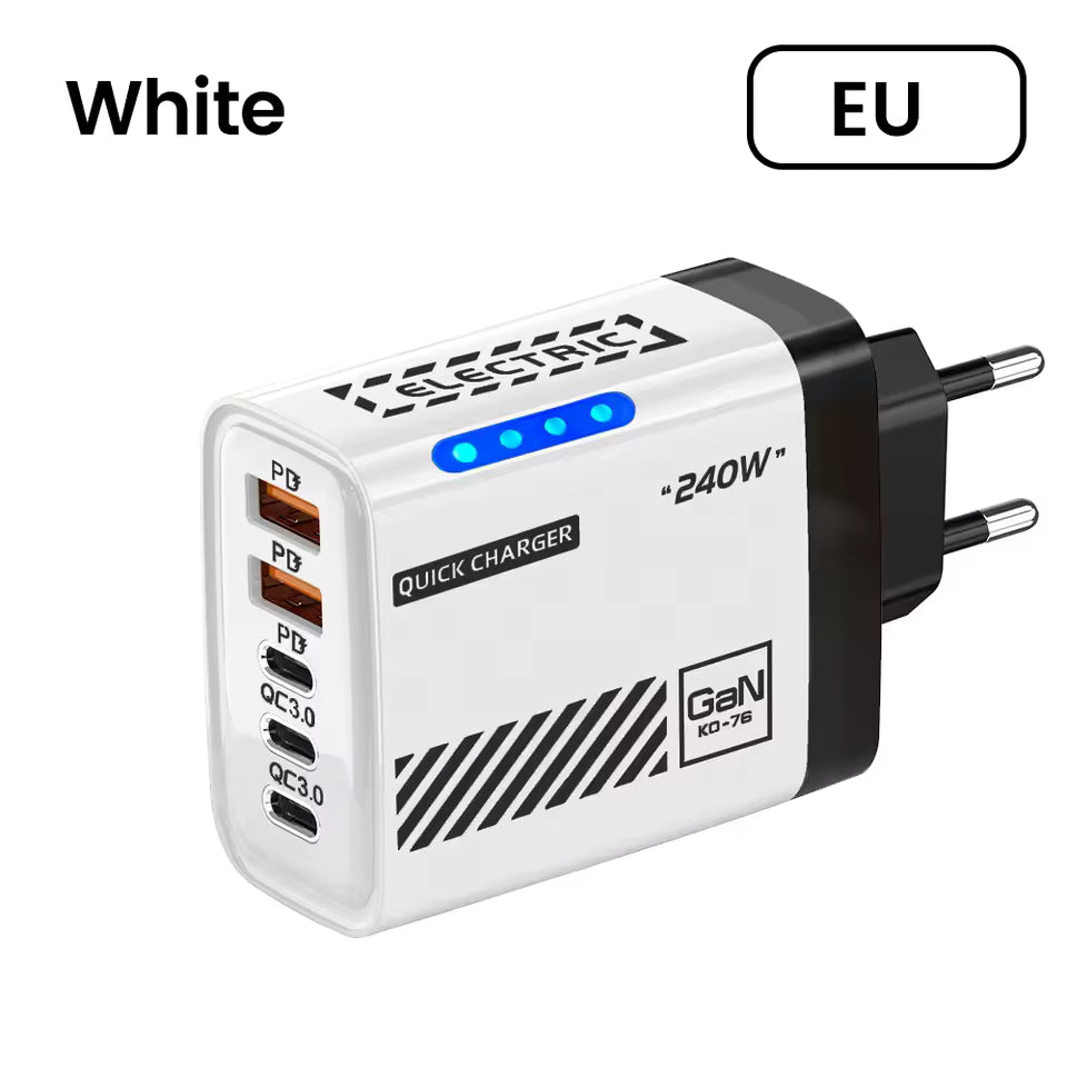 240W Dual USB + 3PD Mech Wind Belt Light Charge