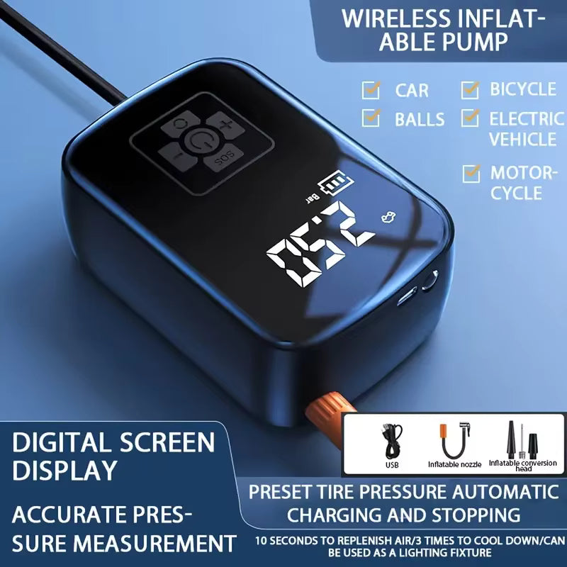 LEIBOO Wireless Car Air Compressor Digital Tire Inflator Pump