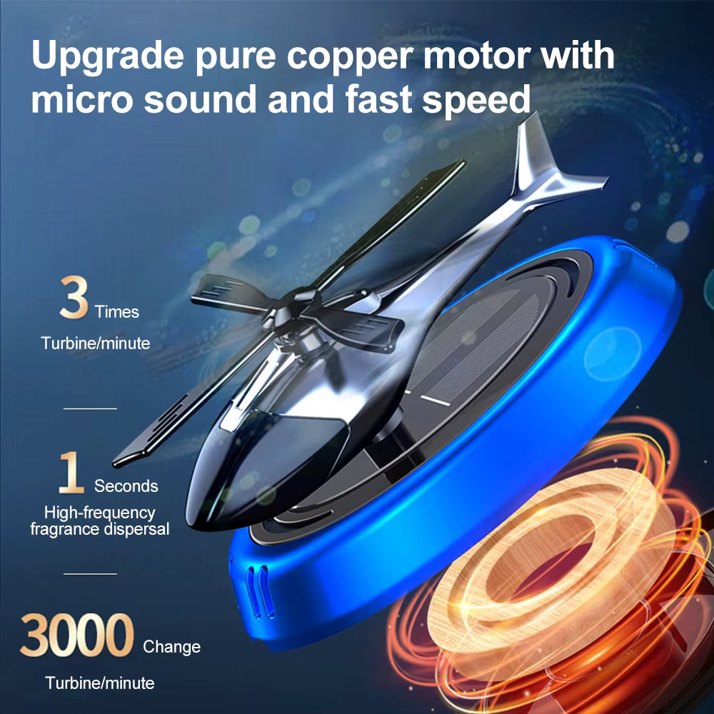 Solar Powered Rotating Helicopter Car Air Freshener Aroma Diffuser