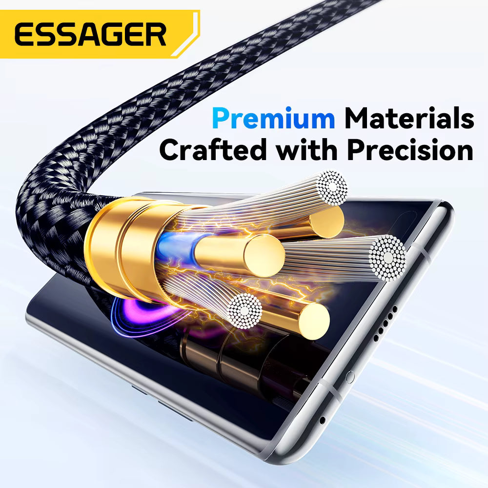 Essager 120W USB-C Fast Charging Cable | LED Digital Display Charger Cord