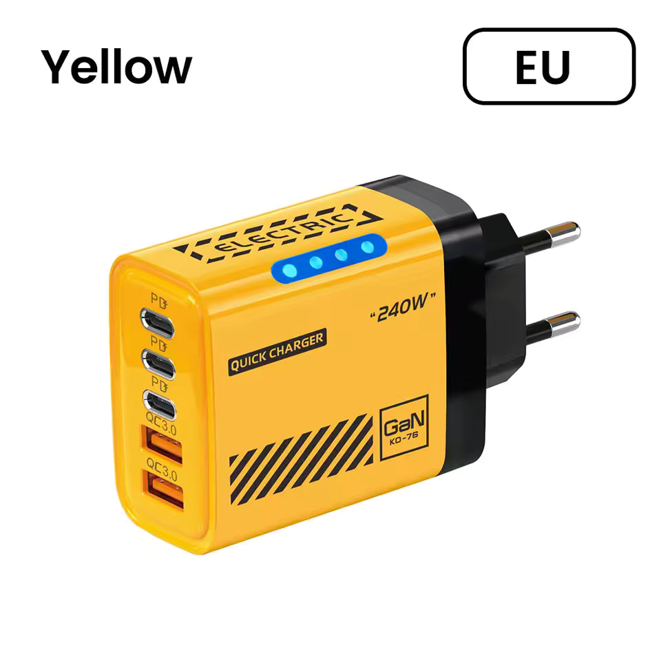 240W Dual USB + 3PD Mech Wind Belt Light Charge