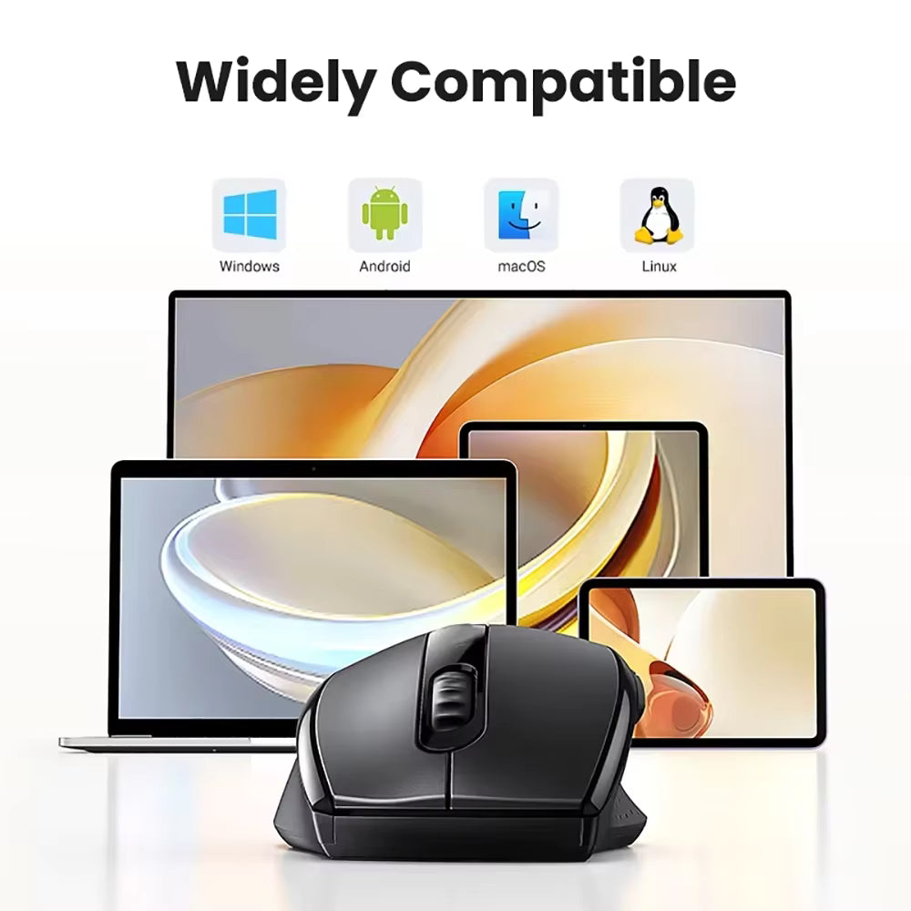 Dual Mode Bluetooth 5.2 Wireless Mouse 1600DPI Rechargeable Gaming Mouse