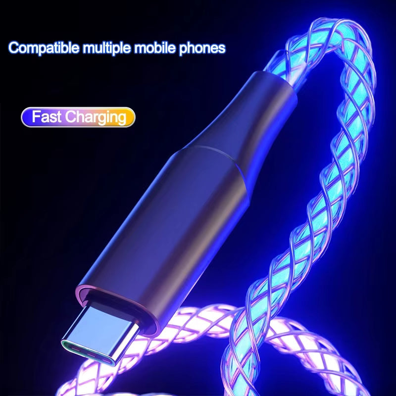 66W RGB LED Fast Charging Type-C Cable