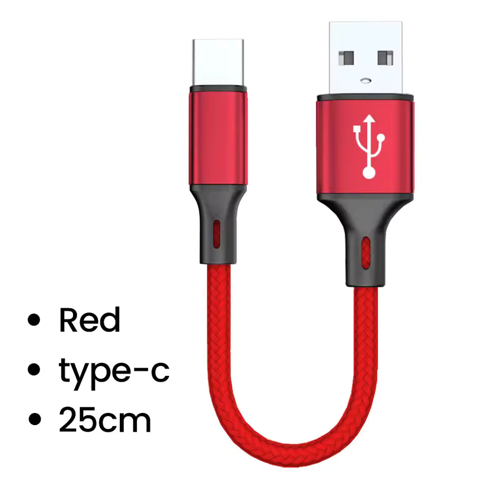 0.25M Short USB-C Fast Charging Cable | Charge & Data Sync Cord