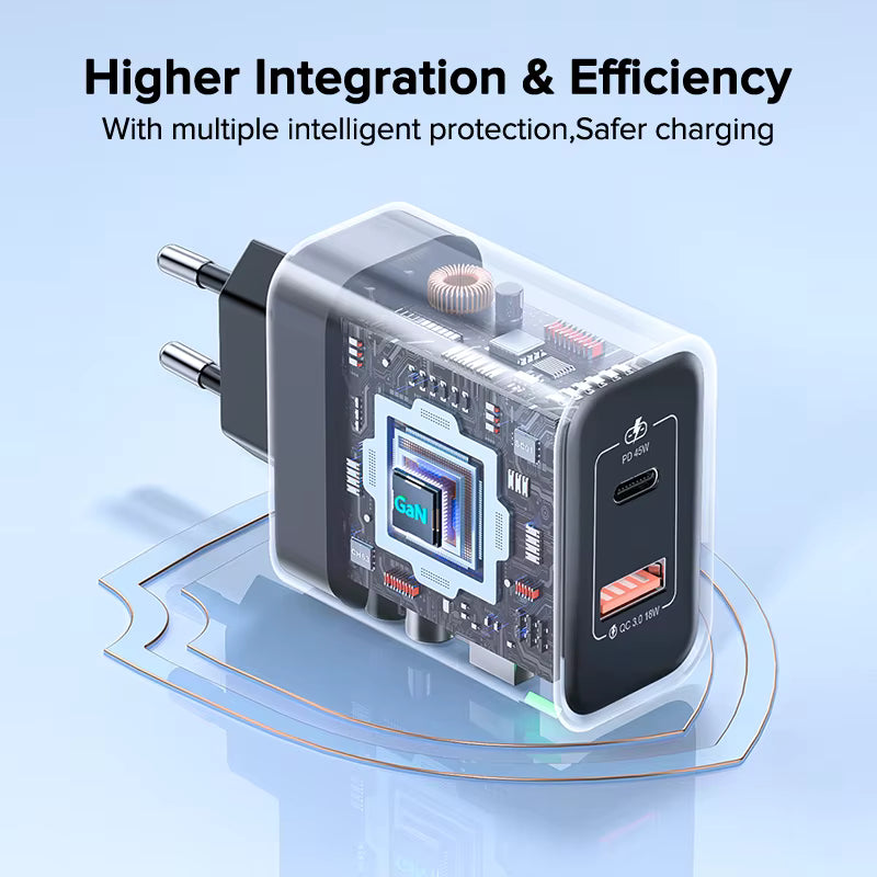 QOOVI 45W/65W GaN USB-C PD Fast Charger