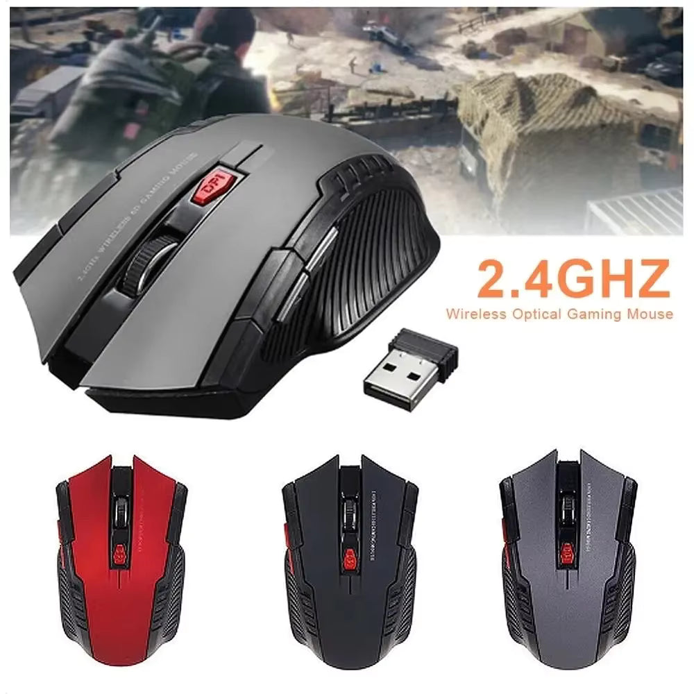 113 2.4GHz Wireless Optical Mouse with USB Receiver 6 Buttons