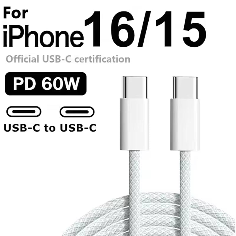 60W PD USB-C to USB-C Fast Charging Cable