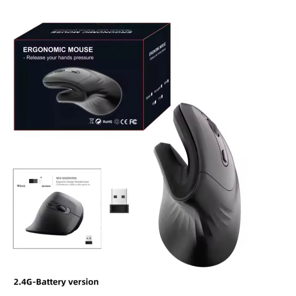 Warvank U2 Vertical Wireless Mouse Ergonomic Silent 1600 DPI