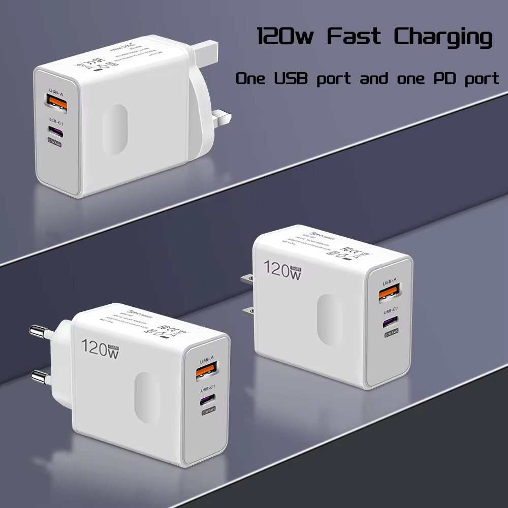 120W Fast Charging Cable for iPhone & Android