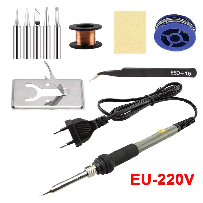 60W Adjustable Temperature Electric Soldering Iron for DIY Repair