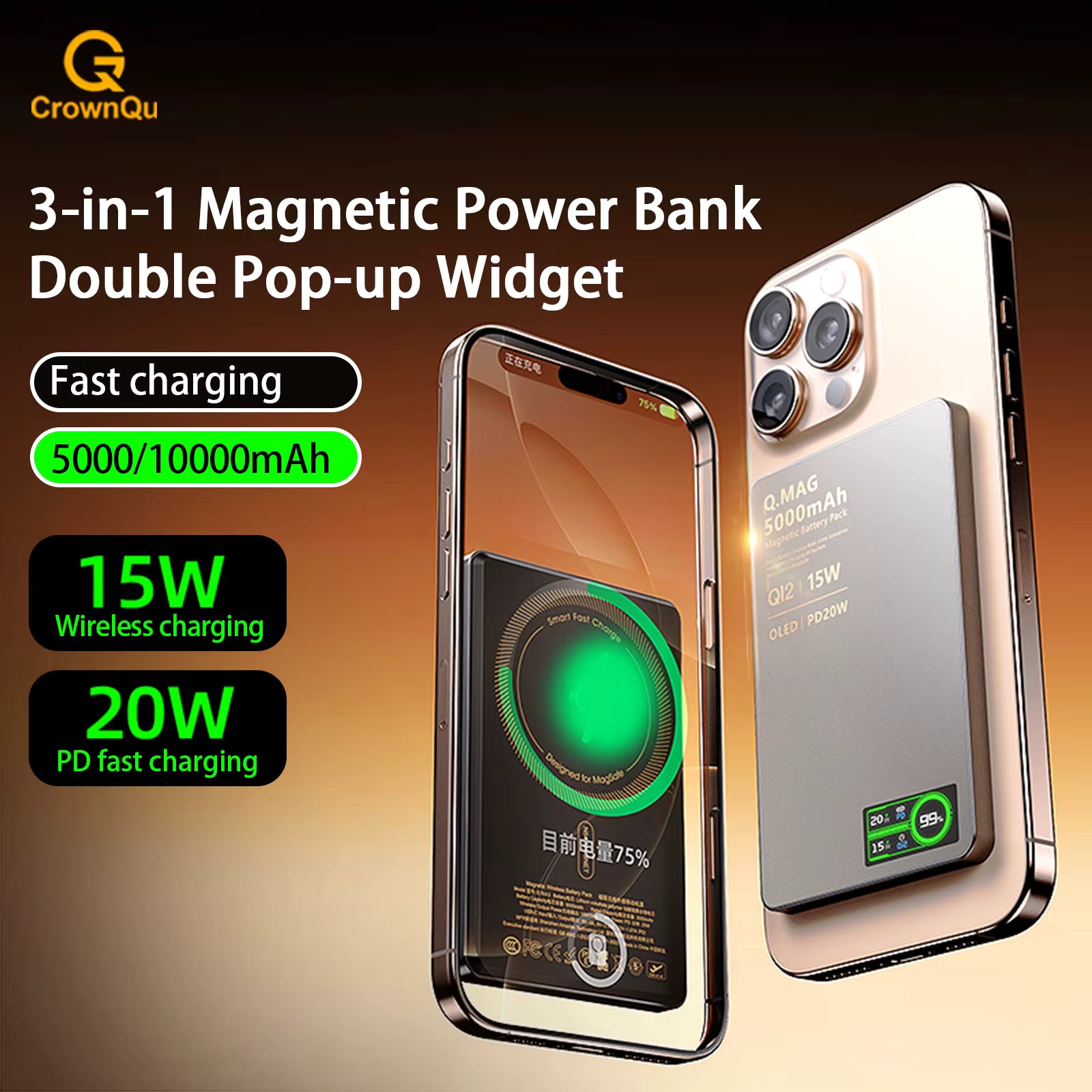 QI 2.1 Magnetic Wireless Power Bank | 5000/10000mAh