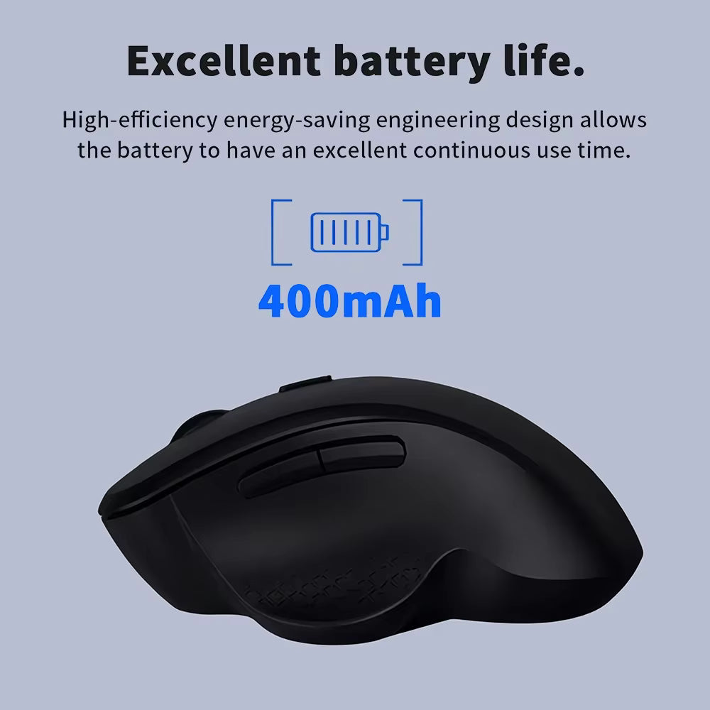 Dual Mode Bluetooth 5.2 Wireless Mouse 1600DPI Rechargeable Gaming Mouse