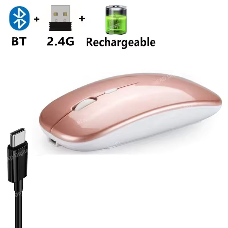 Dual Mode Bluetooth 2.4G Wireless Rechargeable Gaming Mouse
