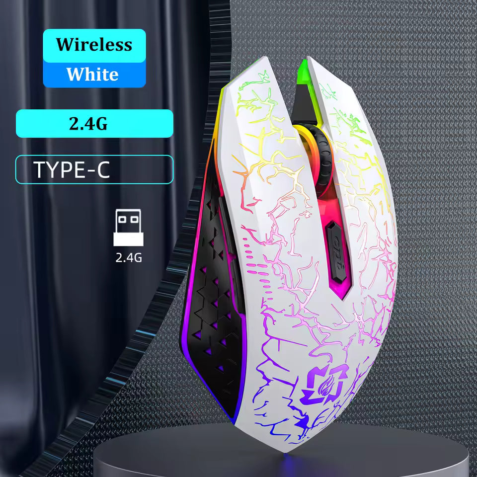 Bluetooth 5.2 RGB Wireless Mouse Dual Mode Silent Gaming Mouse 6 Buttons