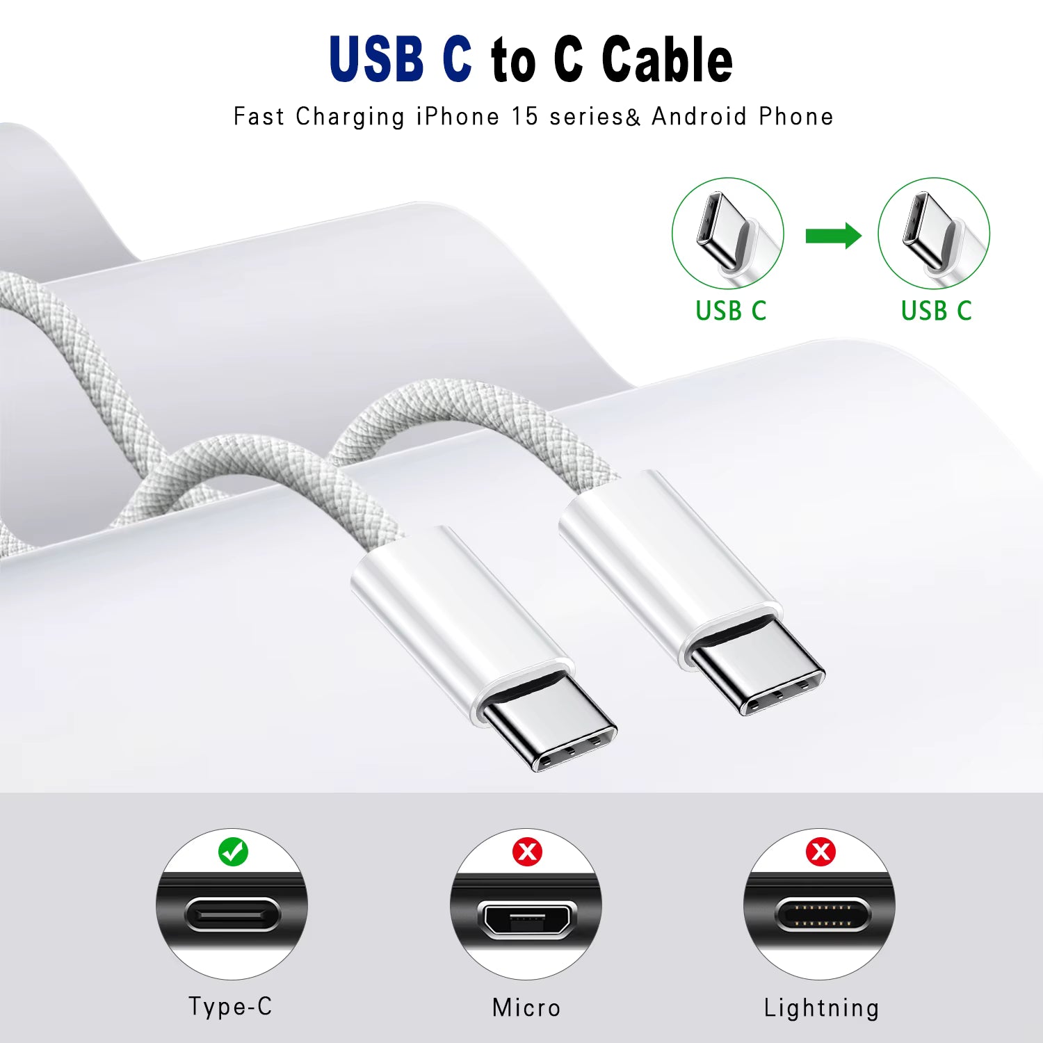 60W PD USB-C to USB-C Fast Charging Cable