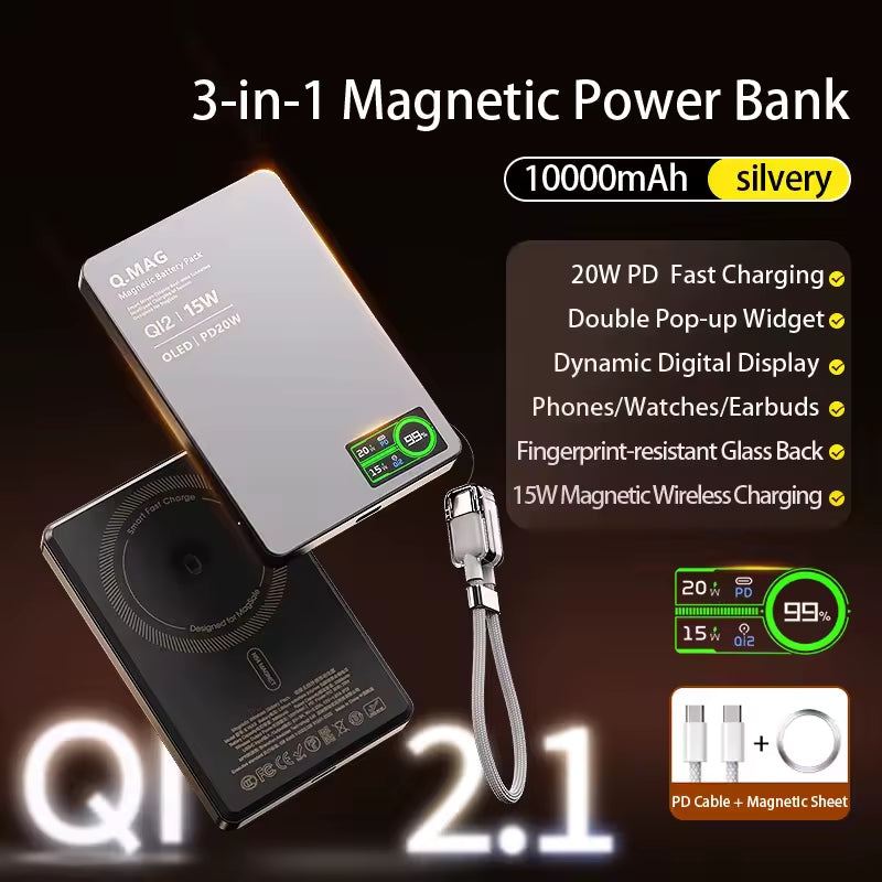 QI 2.1 Magnetic Wireless Power Bank | 5000/10000mAh