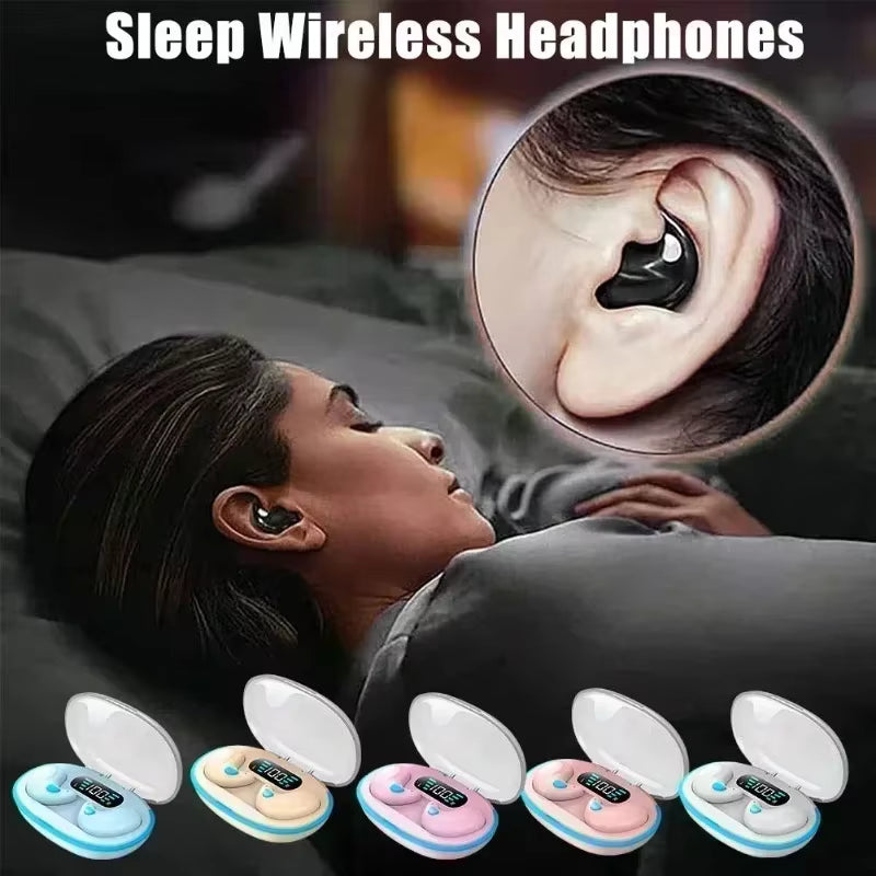 X55 Mini TWS Sleeping Earbuds Wireless Bluetooth Headphones with Mic & Waterproof Design