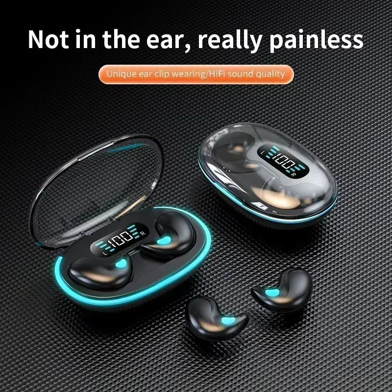 X55 Mini TWS Sleeping Earbuds Wireless Bluetooth Headphones with Mic & Waterproof Design