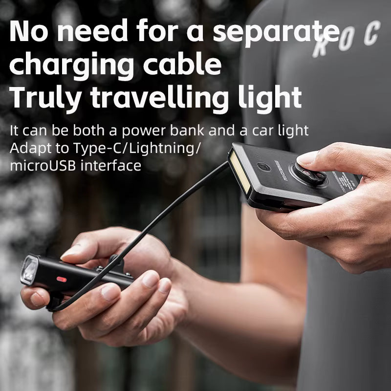 ROCKBROS Bike Headlight & Power Bank