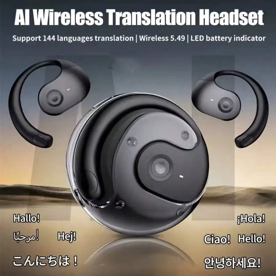144-Language Translation Earbuds Real-Time Wireless Headphones with Type-C Charging Case for Travel