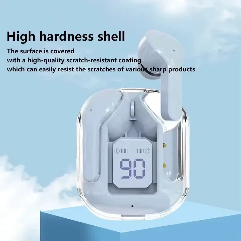 T2 Wireless Bluetooth Earbuds Transparent HiFi Stereo Headphones with LED Power Display for Xiaomi