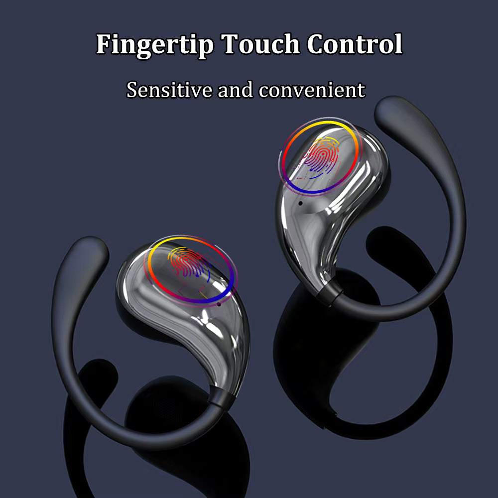 Bluetooth 5.4 TWS Ear Hook Wireless Earbuds HiFi Stereo Waterproof Headphones with LED Display