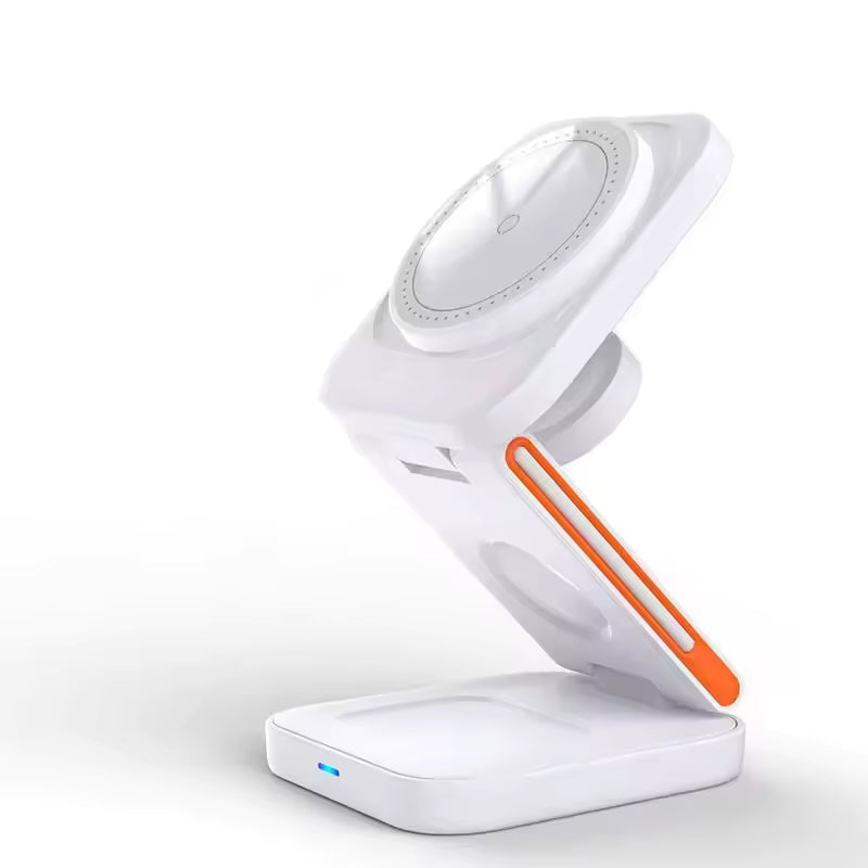 3-in-1 Foldable Magnetic Wireless Charger Stand for iPhone, Apple Watch & AirPods Pro