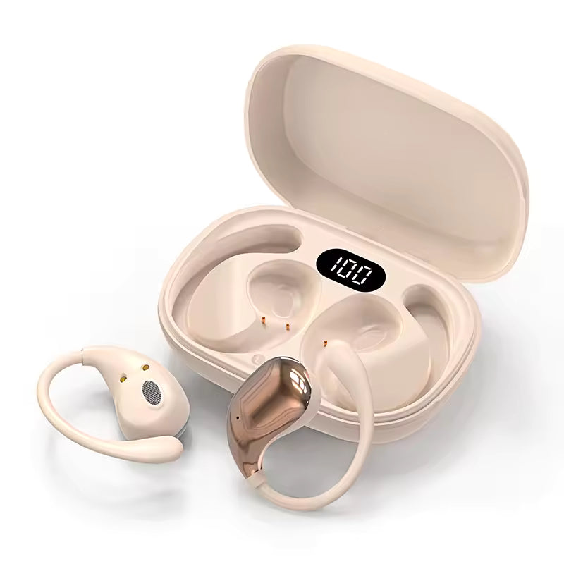 Bluetooth 5.4 TWS Ear Hook Wireless Earbuds HiFi Stereo Waterproof Headphones with LED Display