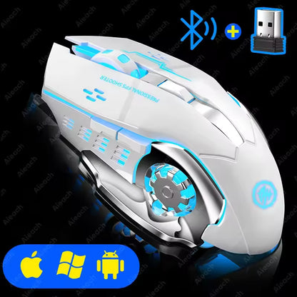Wireless Bluetooth Gaming Mouse 2.4G Rechargeable RGB Backlit Mouse