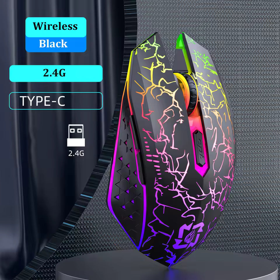 Bluetooth 5.2 RGB Wireless Mouse Dual Mode Silent Gaming Mouse 6 Buttons
