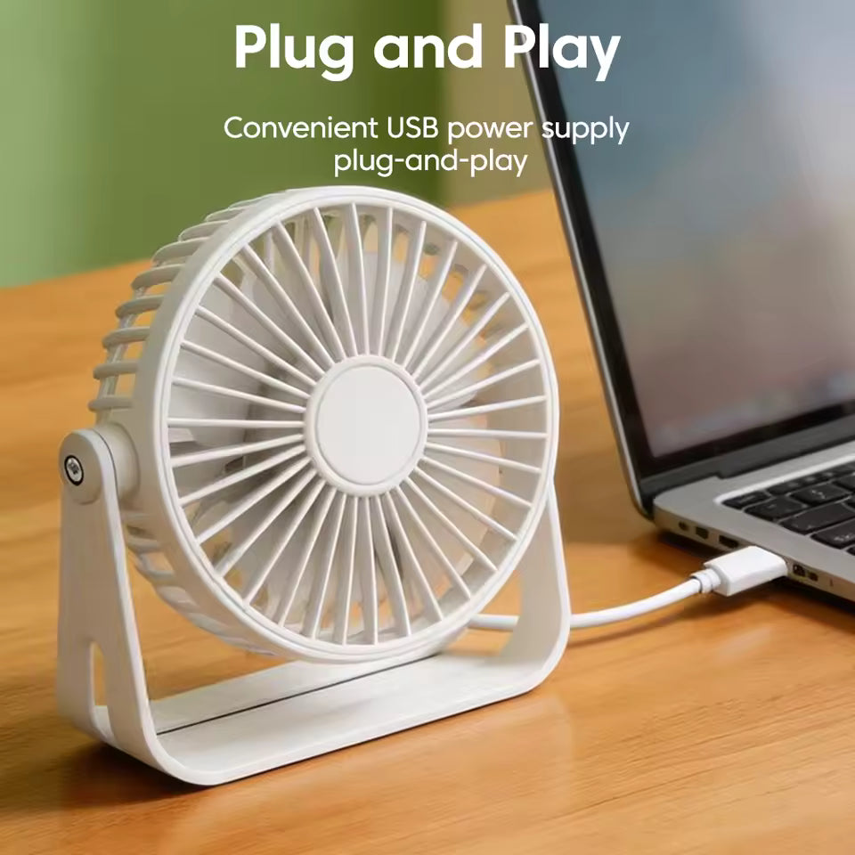 Portable Mini USB Rechargeable Desk Fan Ultra Quiet Cooling Fan