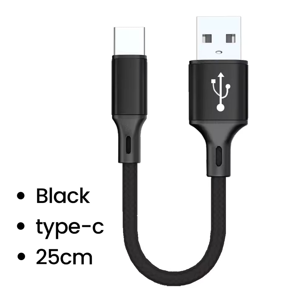 0.25M Short USB-C Fast Charging Cable | Charge & Data Sync Cord