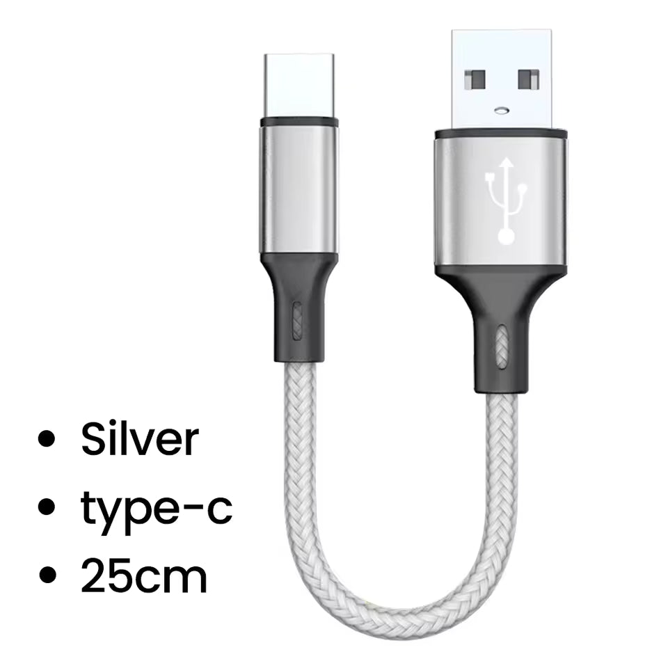 0.25M Short USB-C Fast Charging Cable | Charge & Data Sync Cord