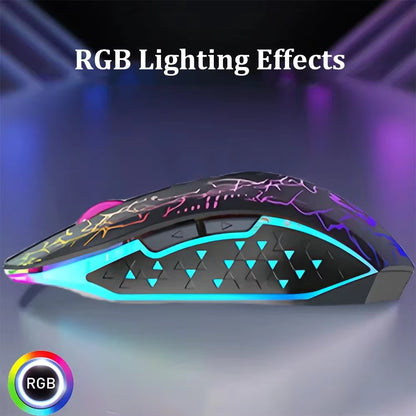 Bluetooth 5.2 RGB Wireless Mouse Dual Mode Silent Gaming Mouse 6 Buttons