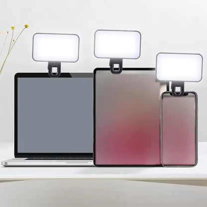 Portable Mini Selfie Fill Light Rechargeable 3 Modes Clip On LED Light