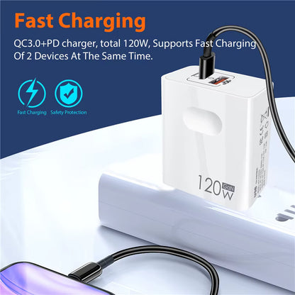 120W Fast Charging Cable for iPhone & Android