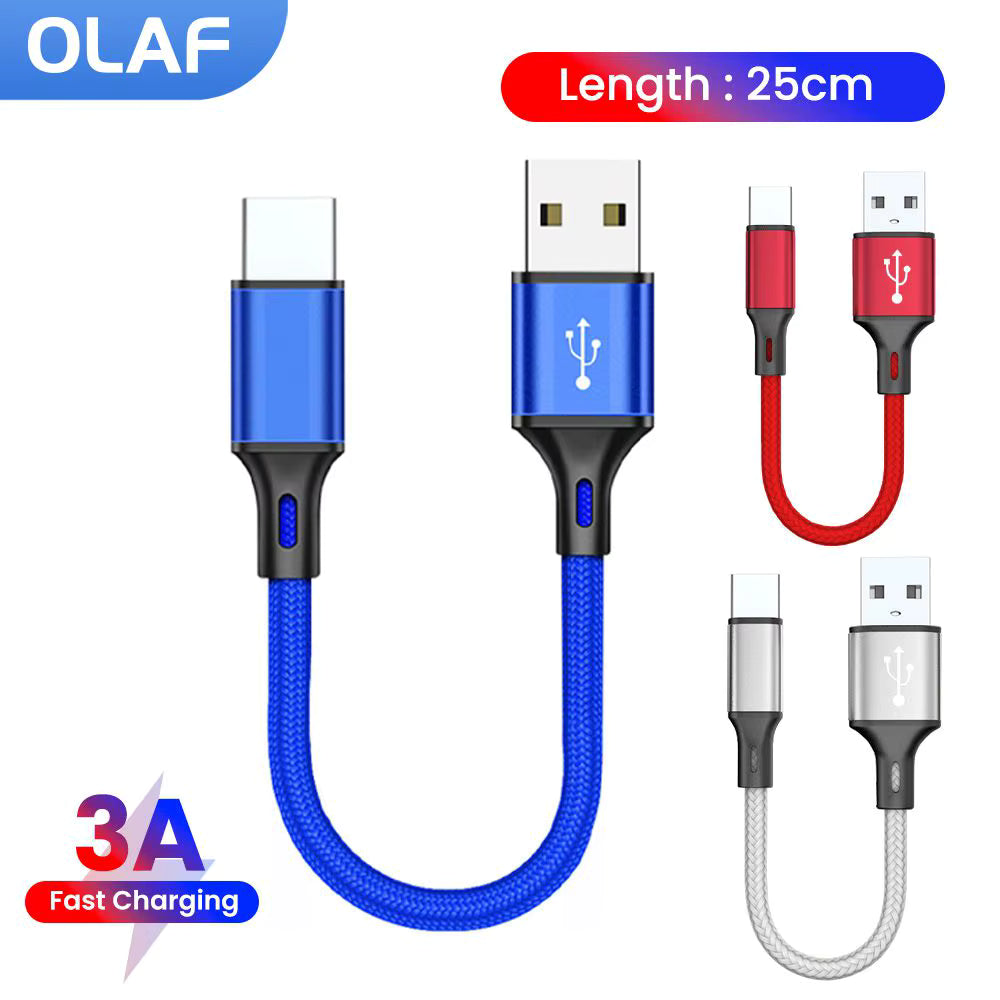 0.25M Short USB-C Fast Charging Cable | Charge & Data Sync Cord