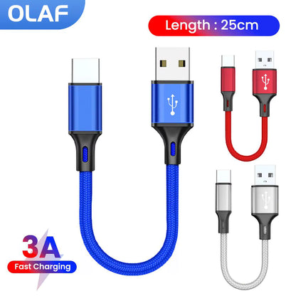 0.25M Short USB-C Fast Charging Cable | Charge & Data Sync Cord