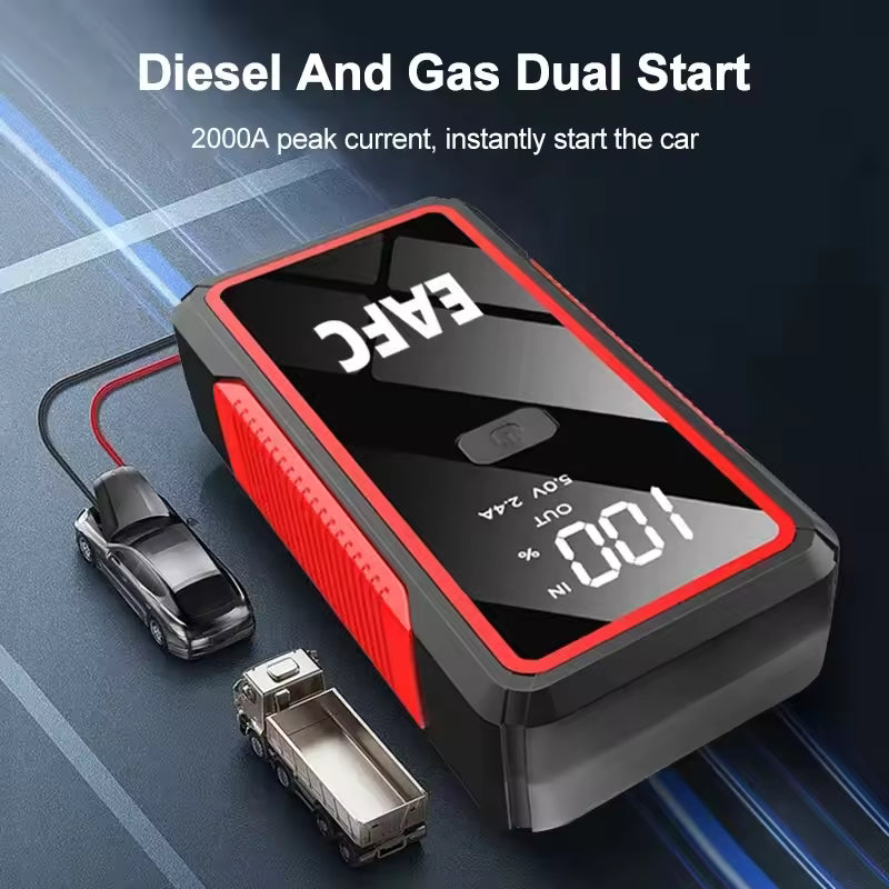 EAFC 12V Car Jump Starter 2000A Portable Battery Booster Power Bank
