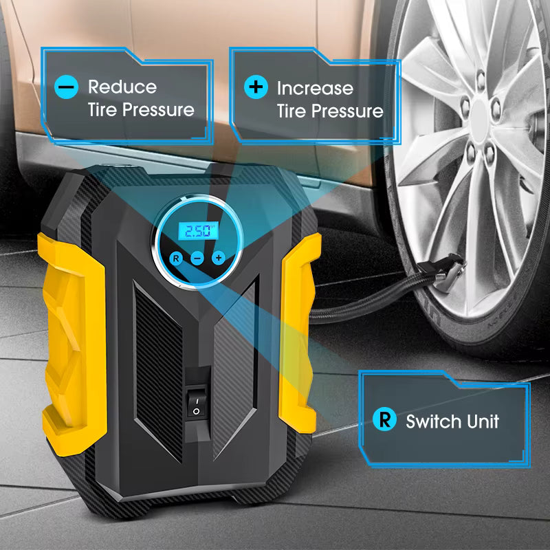 CARSUN Portable Digital Tire Inflator Air Compressor with LED Light