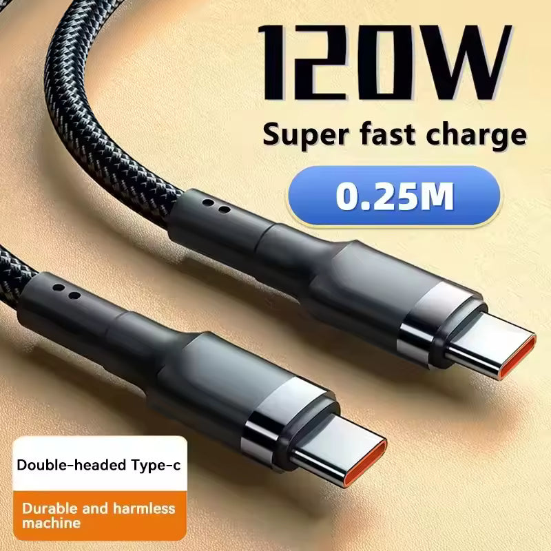 120W PD USB-C Fast Charging Cable | Type-C to Type-C Charger Cord
