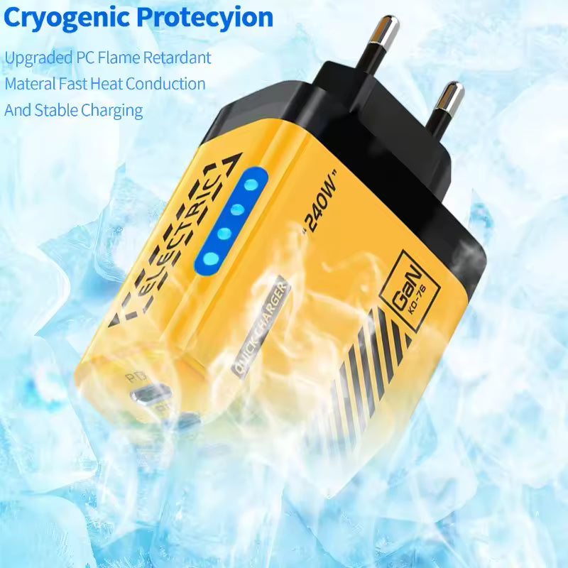 240W Dual USB + 3PD Mech Wind Belt Light Charge
