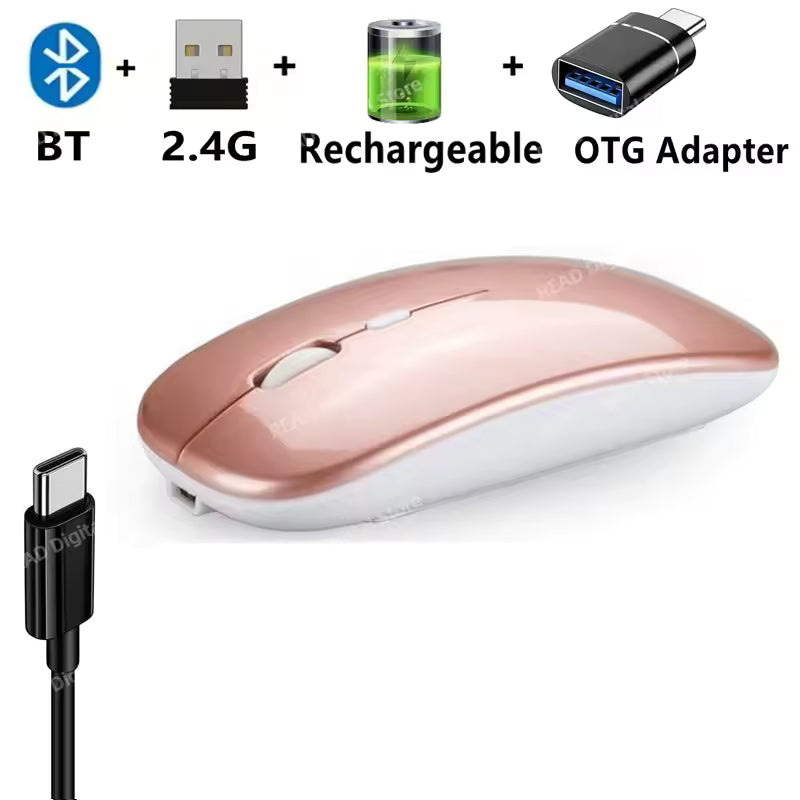 Dual Mode Bluetooth 2.4G Wireless Rechargeable Gaming Mouse