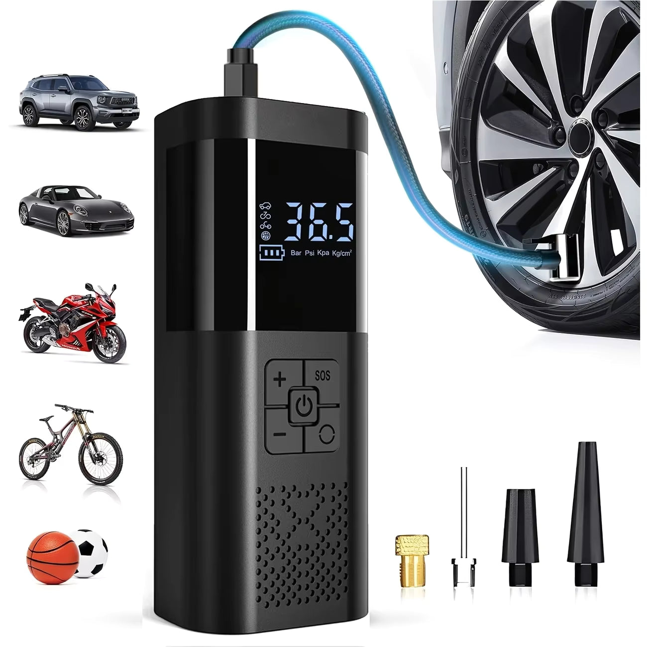 Portable 150PSI Cordless Tire Inflator Air Compressor with Digital Gauge