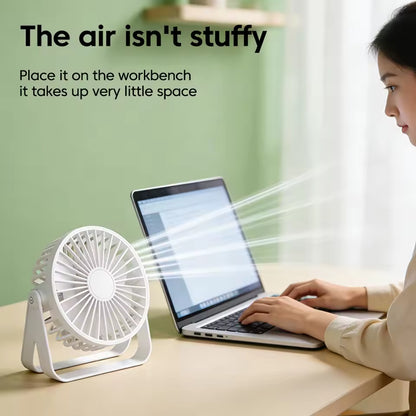 Portable Mini USB Rechargeable Desk Fan Ultra Quiet Cooling Fan