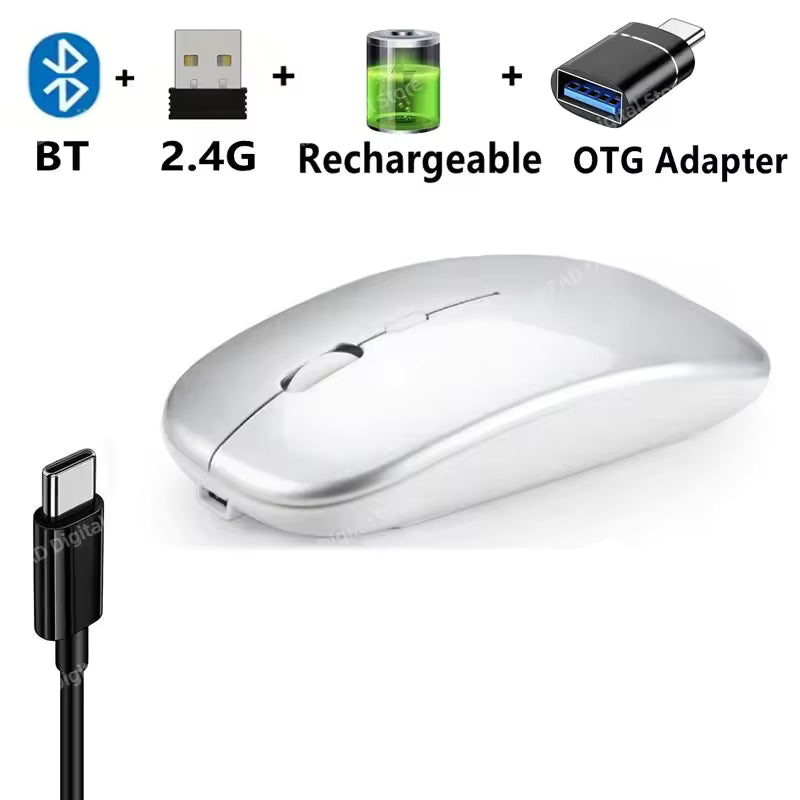 Dual Mode Bluetooth 2.4G Wireless Rechargeable Gaming Mouse