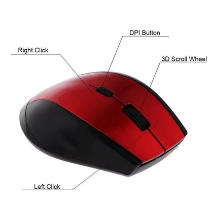 2.4GHz Wireless Gaming Mouse with USB Receiver for PC Laptop