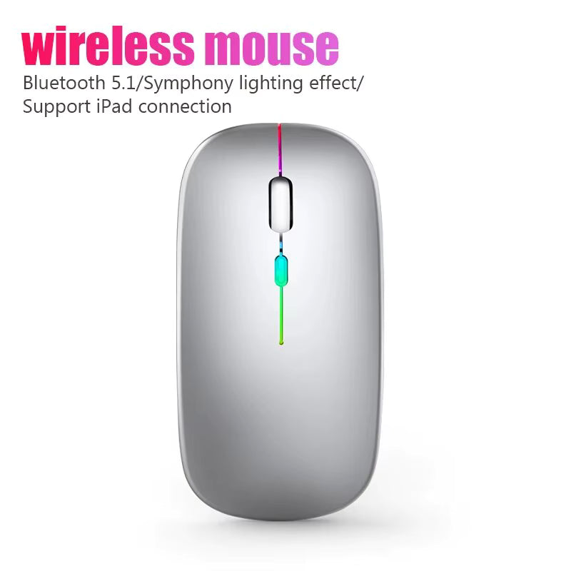 RGB Rechargeable Bluetooth Wireless Mouse 3600DPI LED Backlit