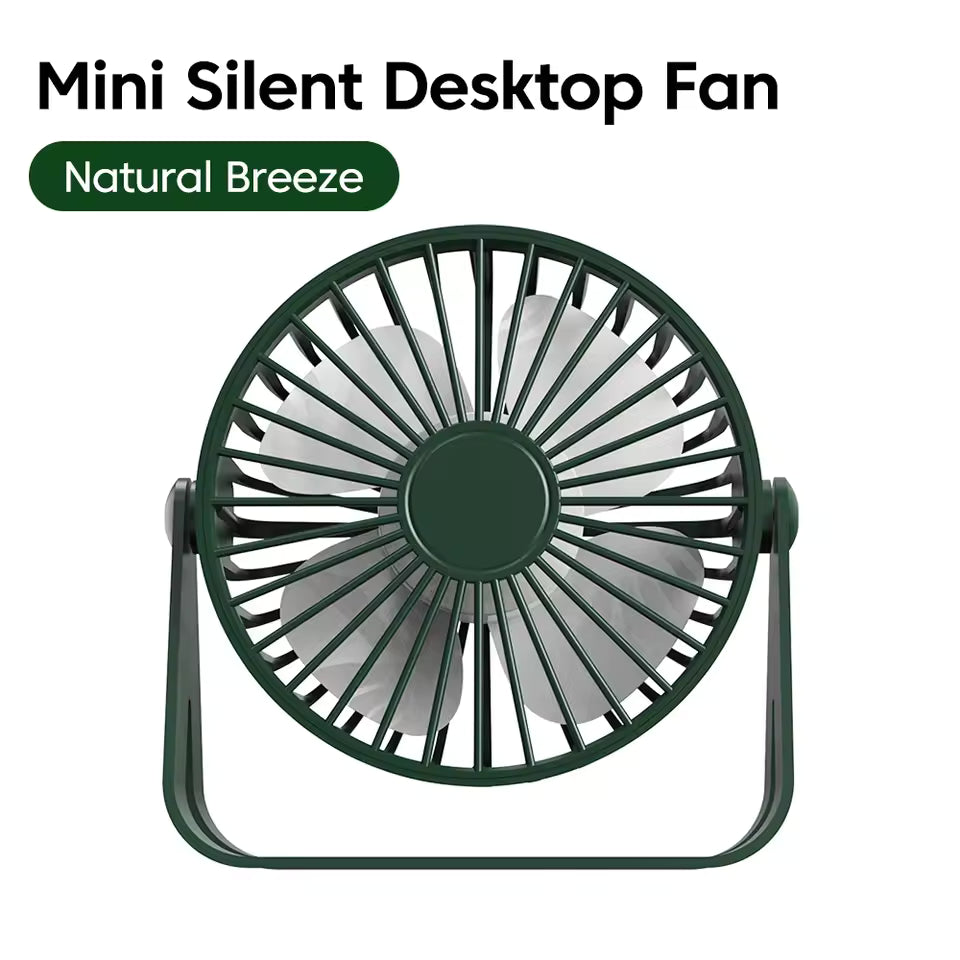 Portable Mini USB Rechargeable Desk Fan Ultra Quiet Cooling Fan